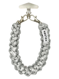CHROME SILVER CROCHET PHONE STRAP