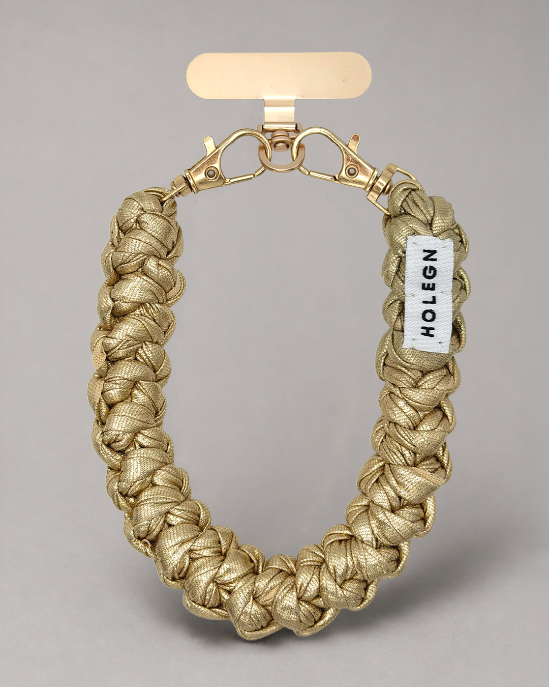 CHROME GOLD CROCHET PHONE STRAP